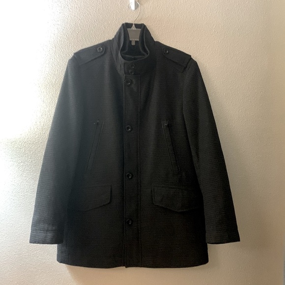 BOSS HUGO Boss Cassman coat wool blend zip/button front pockets lined men 40R - Picture 1 of 14